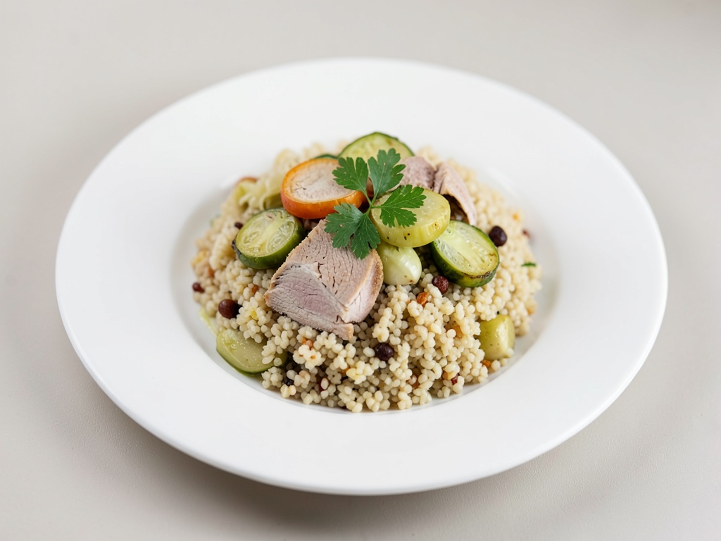 Couscous à la dinde et aux choux de Bruxelles