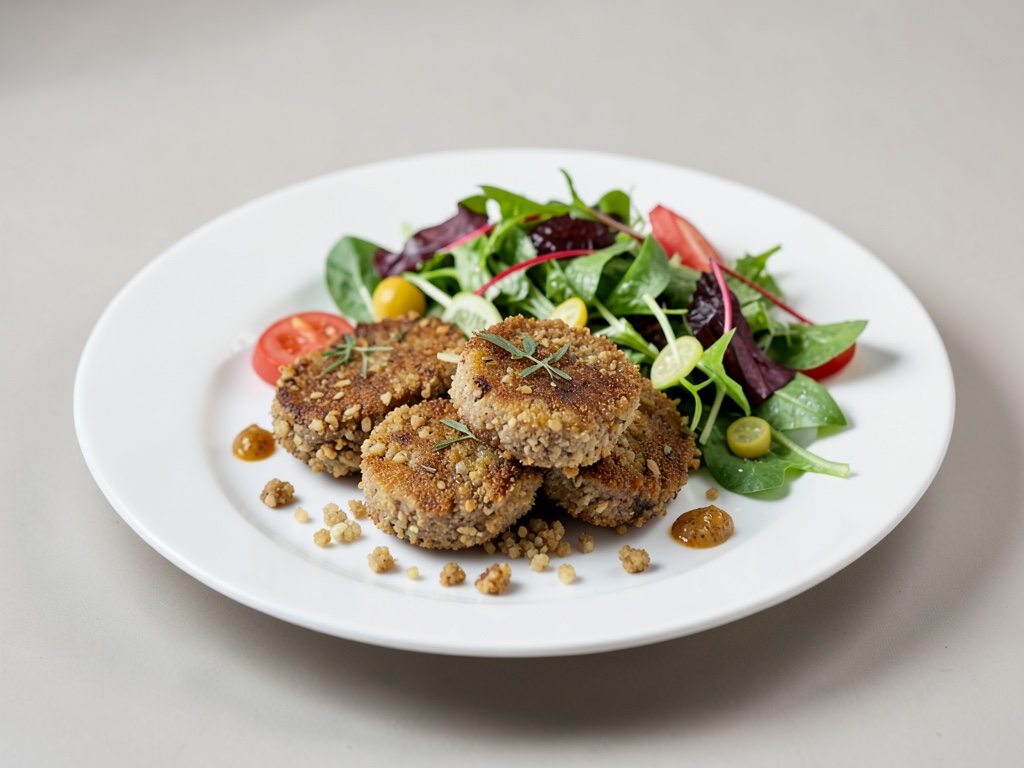 Crocchette di couscous croccanti con insalata fresca