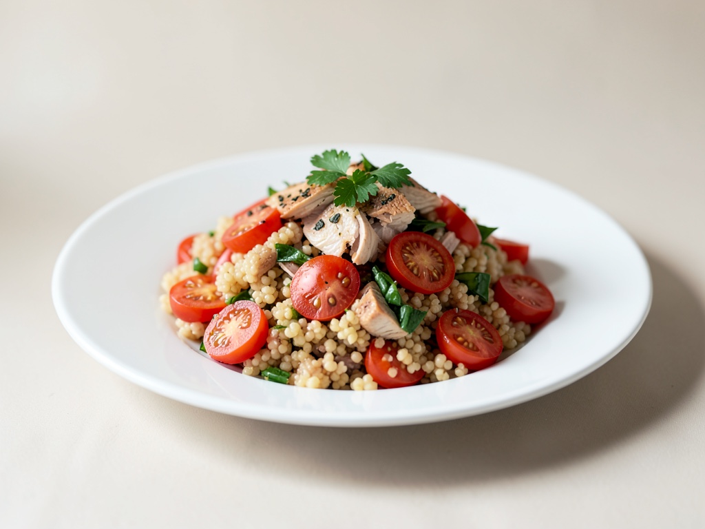 Insalata di couscous con pollo e pomodori