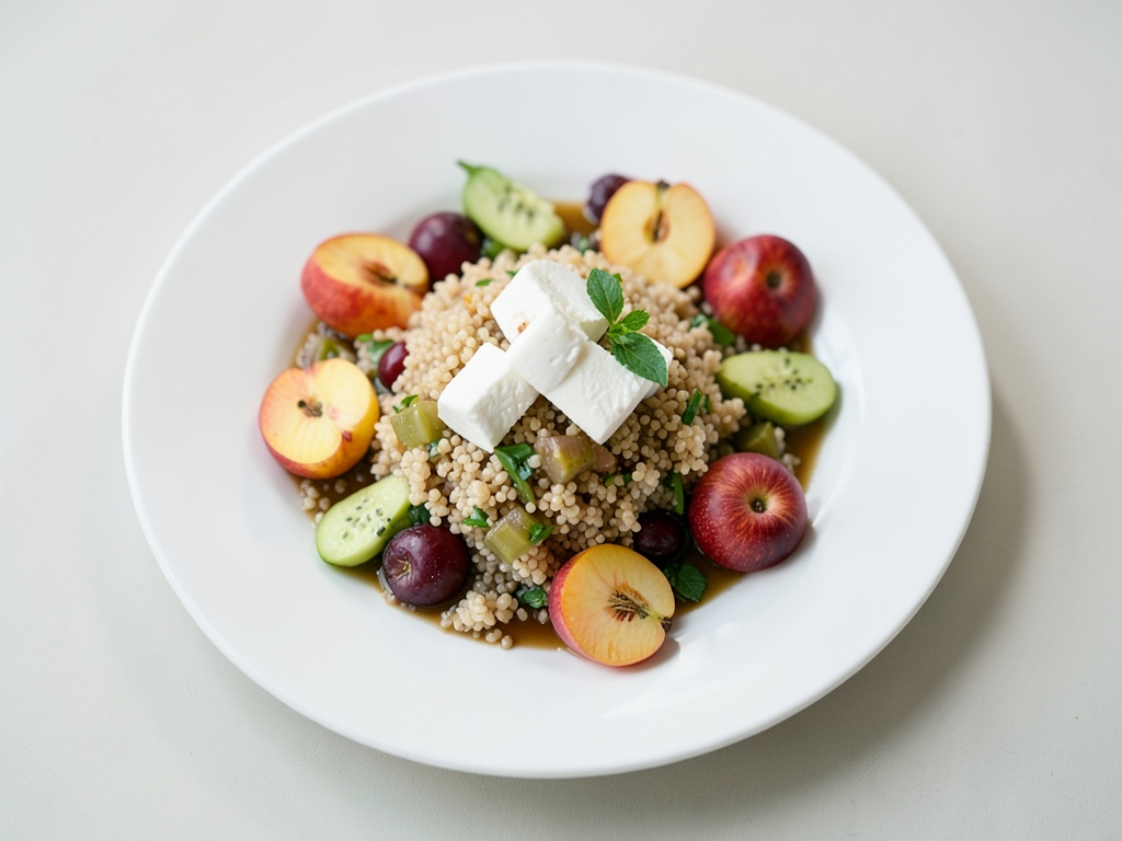 Insalata estiva di couscous con halloumi e frutti di bosco