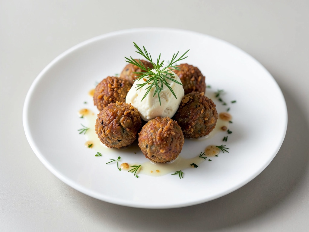 Polpette di granchio croccanti con burro fresco all'estragnone