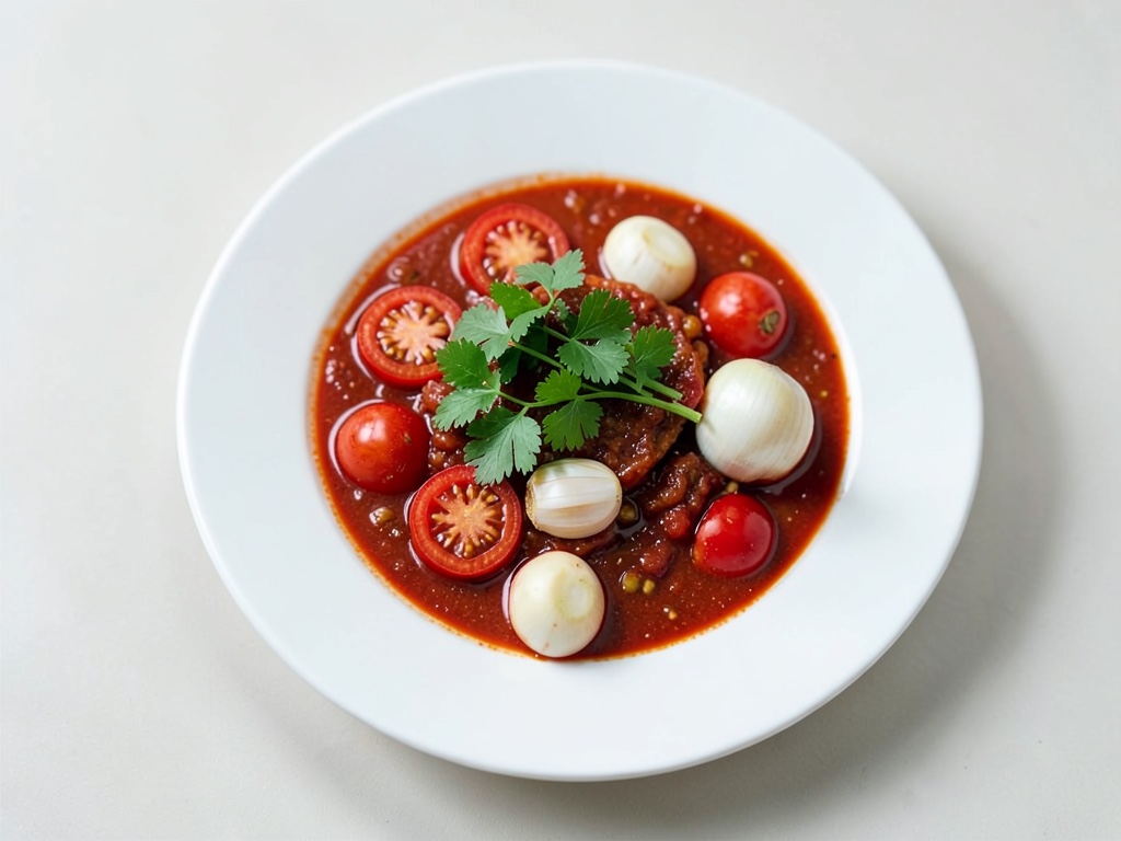 Zuppa cremosa di pomodori e coriandolo