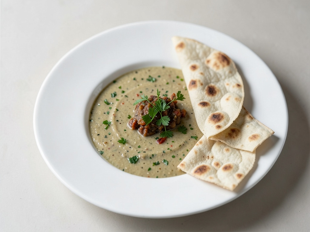 Zuppa vellutata di finocchio con striscioline di pane piadina