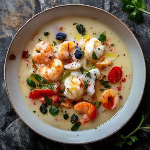 Zuppa cremosa di gamberi