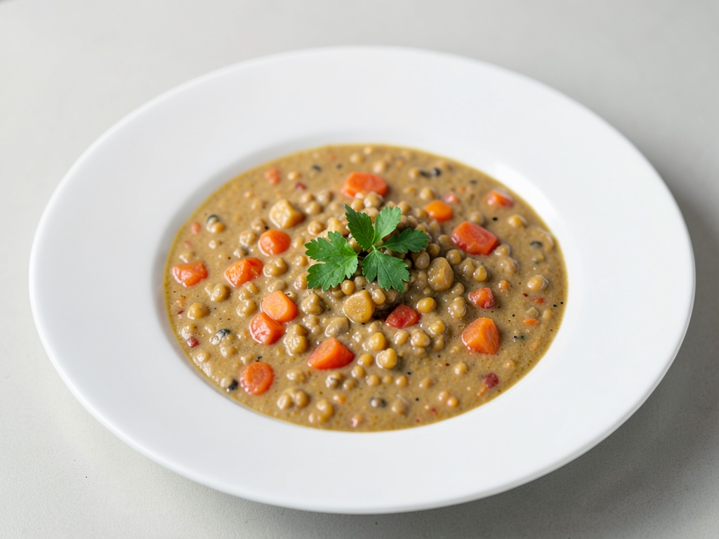 Sopa cremosa de zanahorias y lentejas