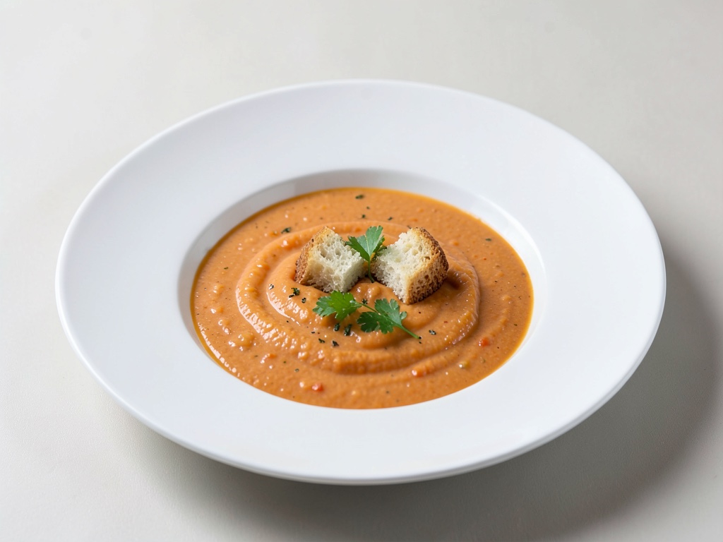 Soupe crémeuse de carottes aux croûtons