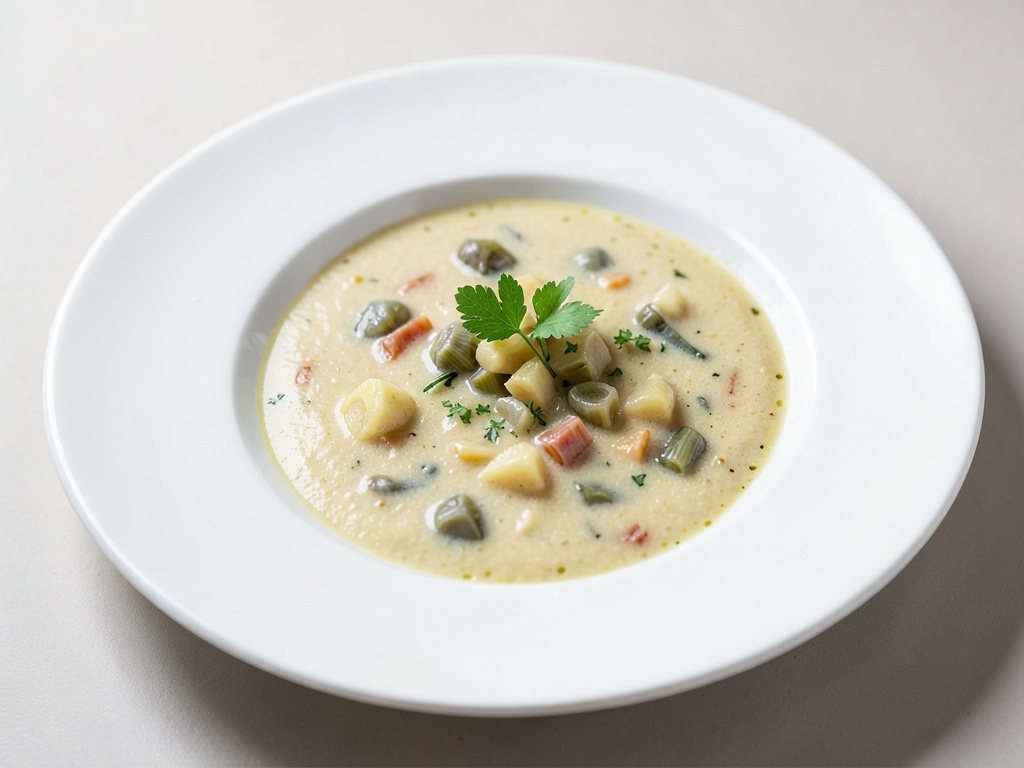 Sopa cremosa de patata y puerro