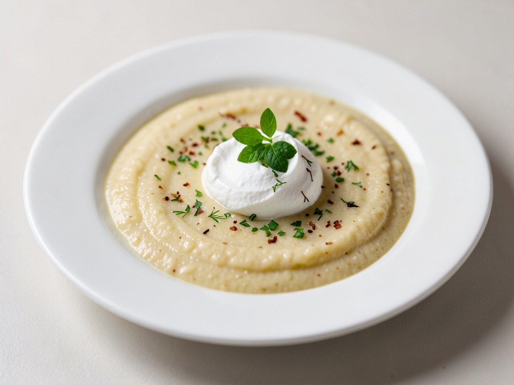 Zuppa di patate cremosa con panna acida