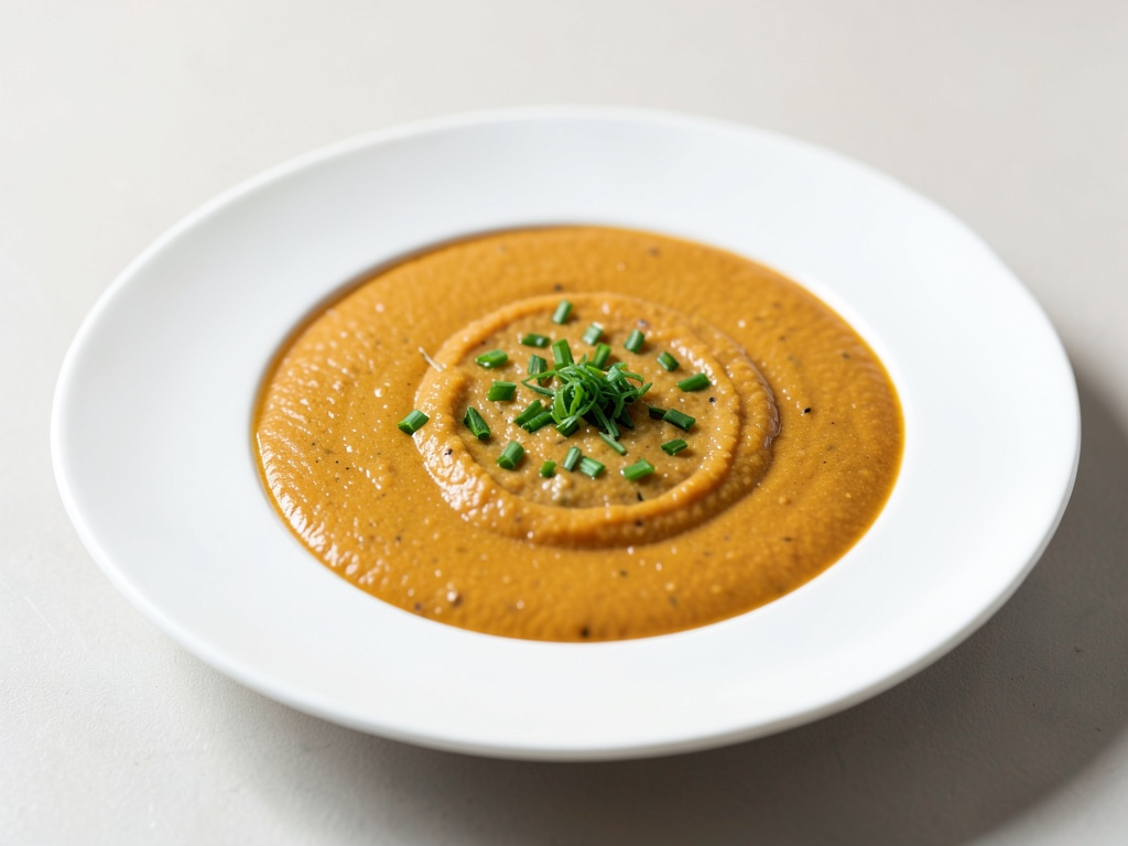 Zuppa cremosa di zucca con erba cipollina