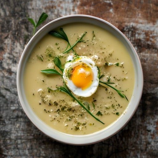 Cremige Sauerampfersuppe mit Ei