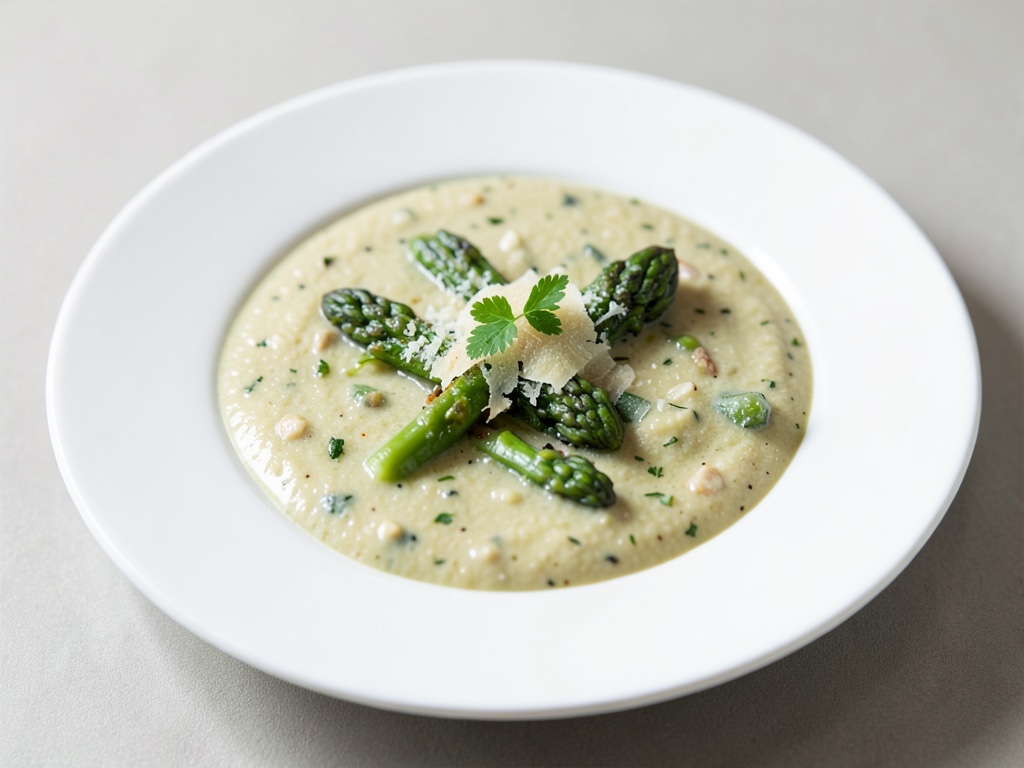 Soupe crémeuse aux asperges et parmesan