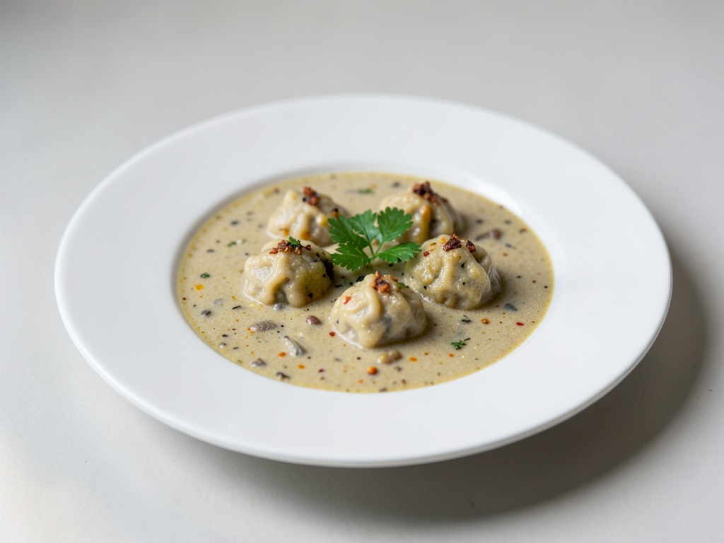Sopa cremosa de nabo con albóndigas caseras