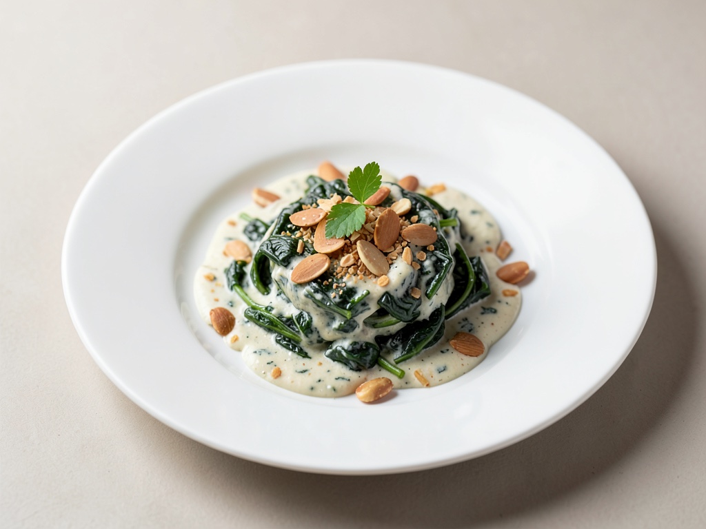 Spinaci cremosi con mandorle