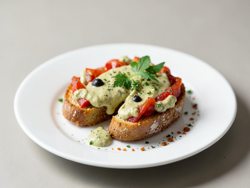 Crostini crujientes con untar cremoso de aceitunas y tomate