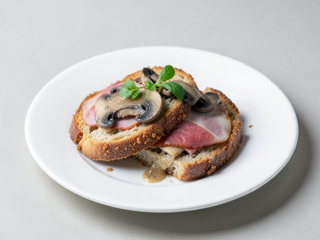 Ciabatta croccanti con funghi e prosciutto