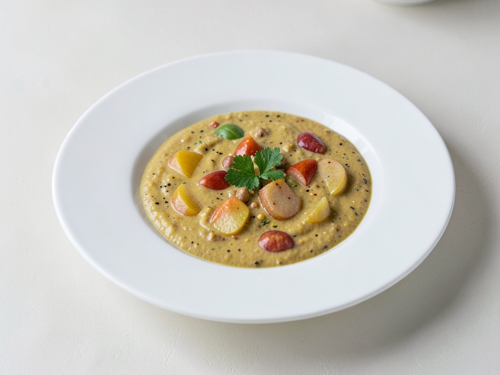 Sopa cremosa de curry y manzana
