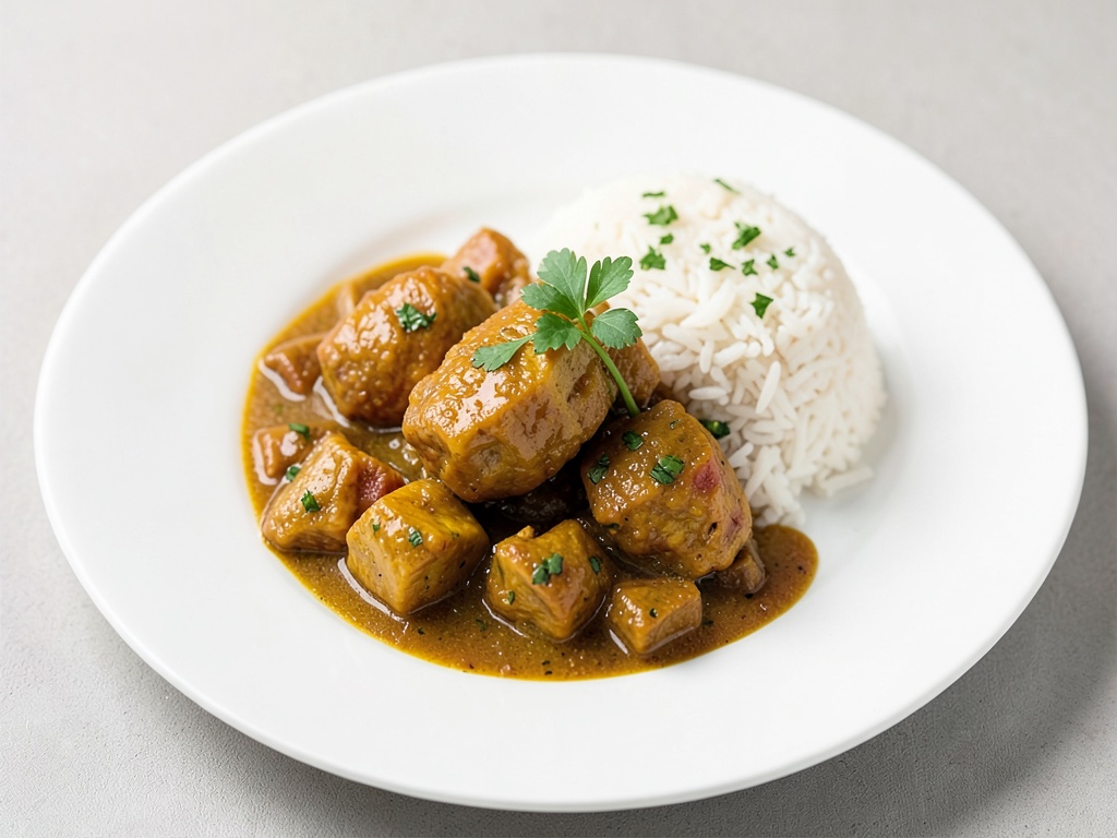 Curry de poulet coloré avec riz