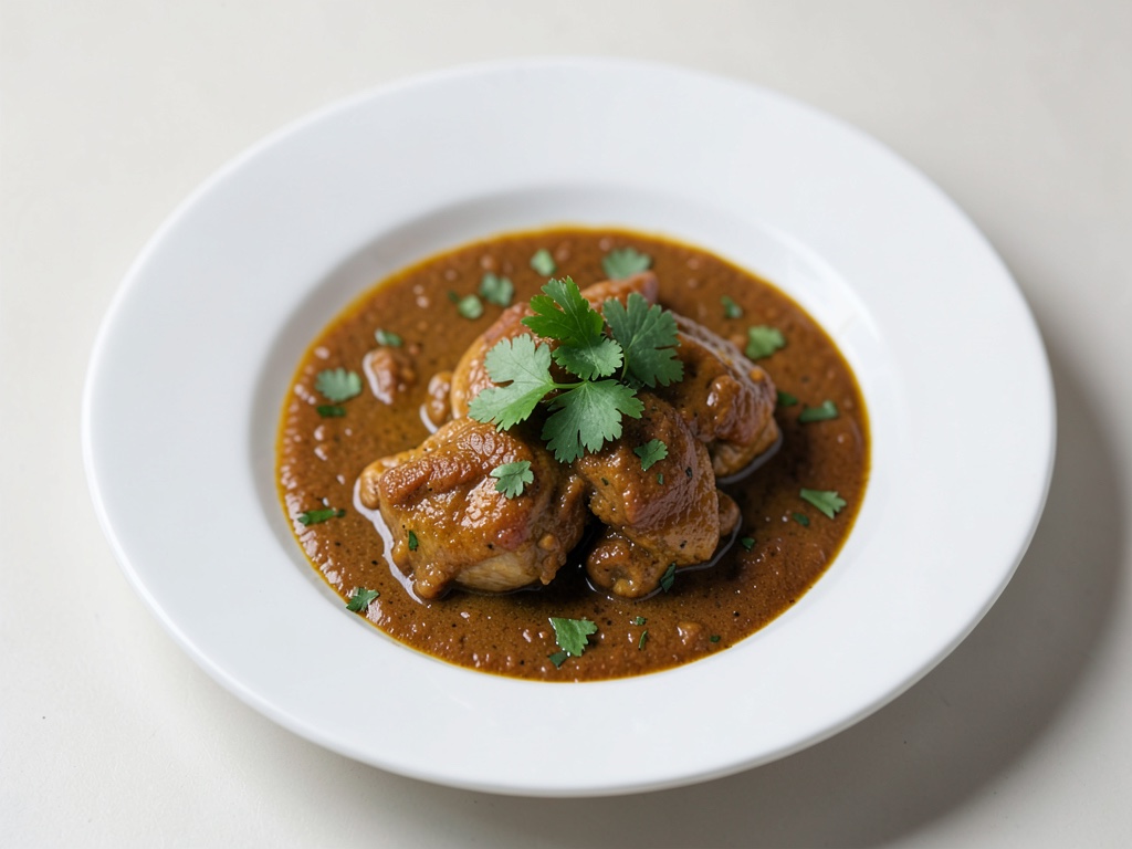Curry de poulet avec de la coriandre fraîche