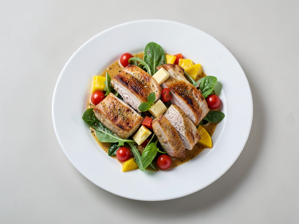 Ensalada de pollo con piña y toque frutal de curry