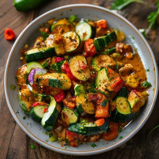 Curry di pollo con verdure colorate