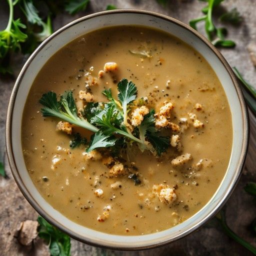 Sopa cremosa de col de Bruselas al curry