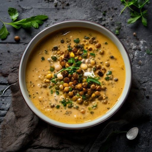 Zuppa cremosa al curry di lenticchie