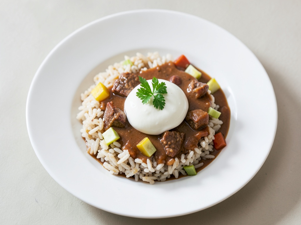 Salade de riz relevée avec vinaigrette mayonnaise