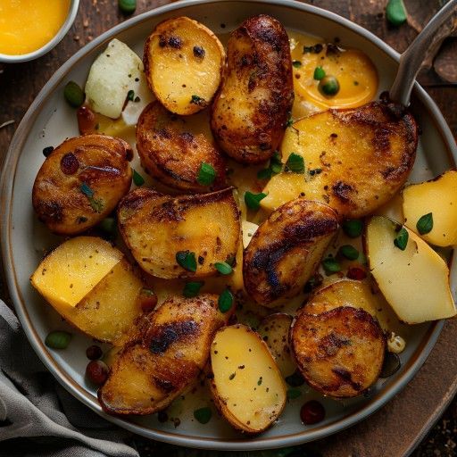 Padella di patate fritte salata