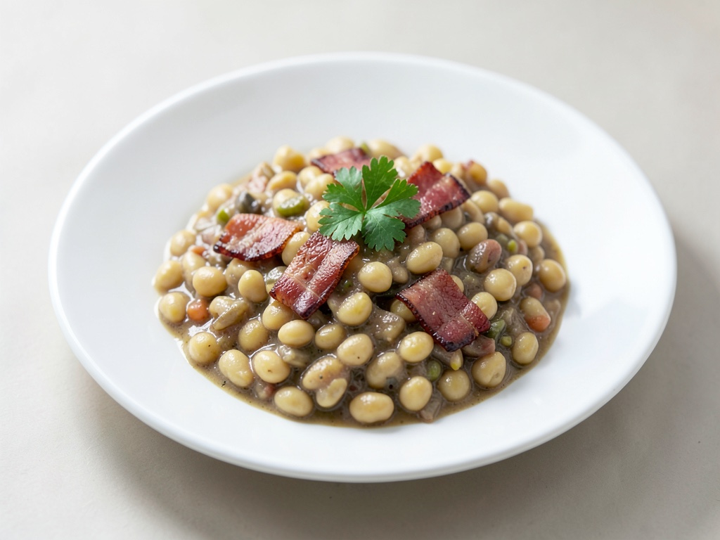 Guiso de judías al estilo del Rin con bacon