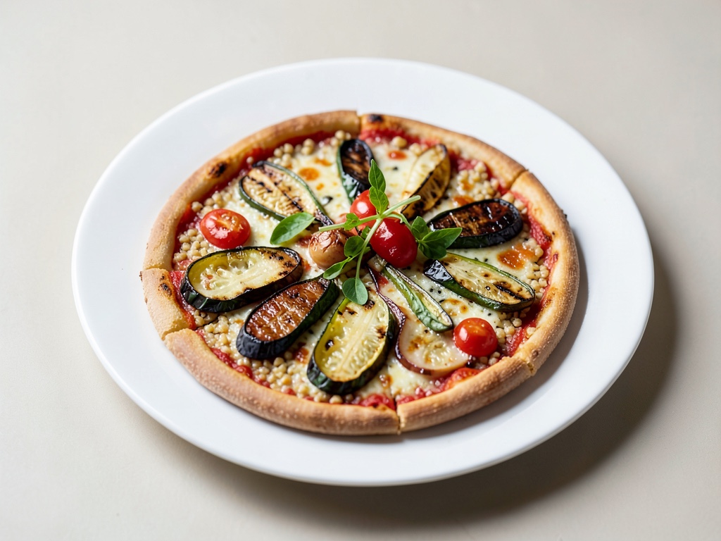Pizza di farro con verdure alla griglia