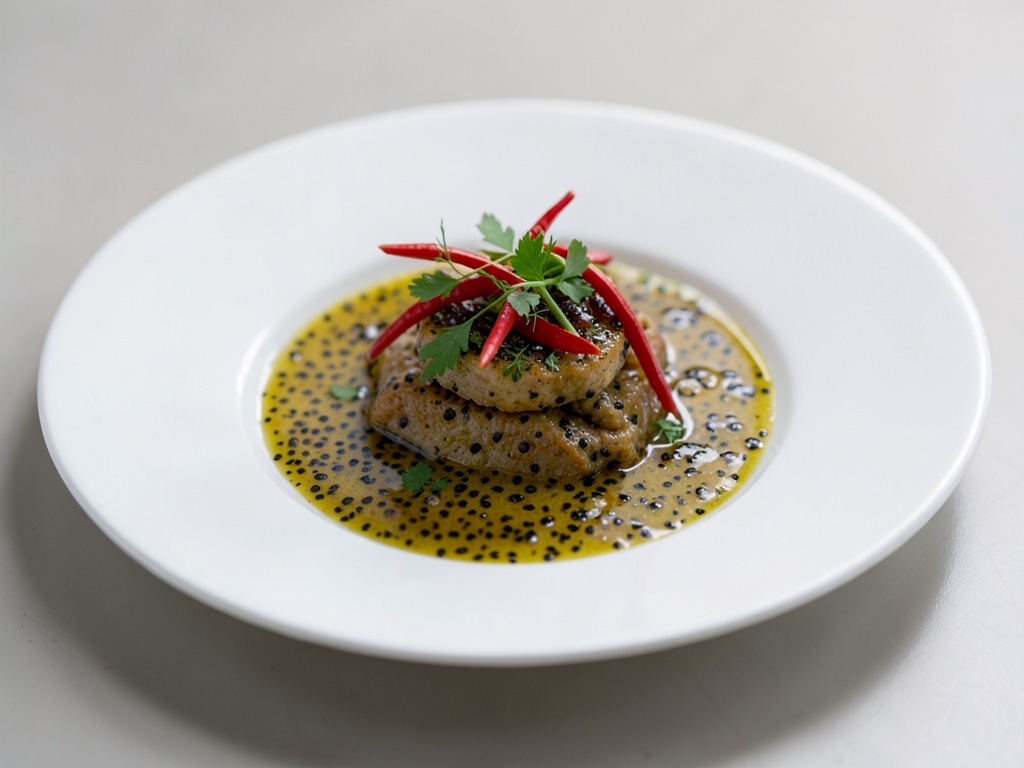 Condimento all'olio di vinacciolo con pepe rosso e erbe fresche