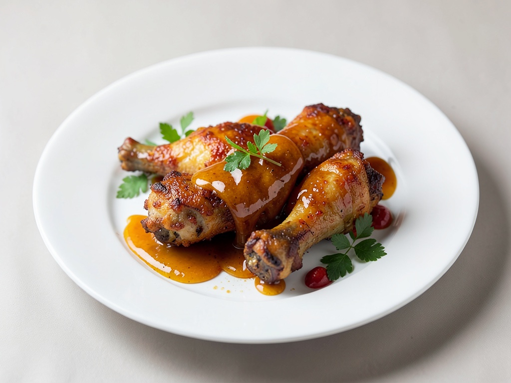 Cosce di pollo croccanti con glassa al miele e senape