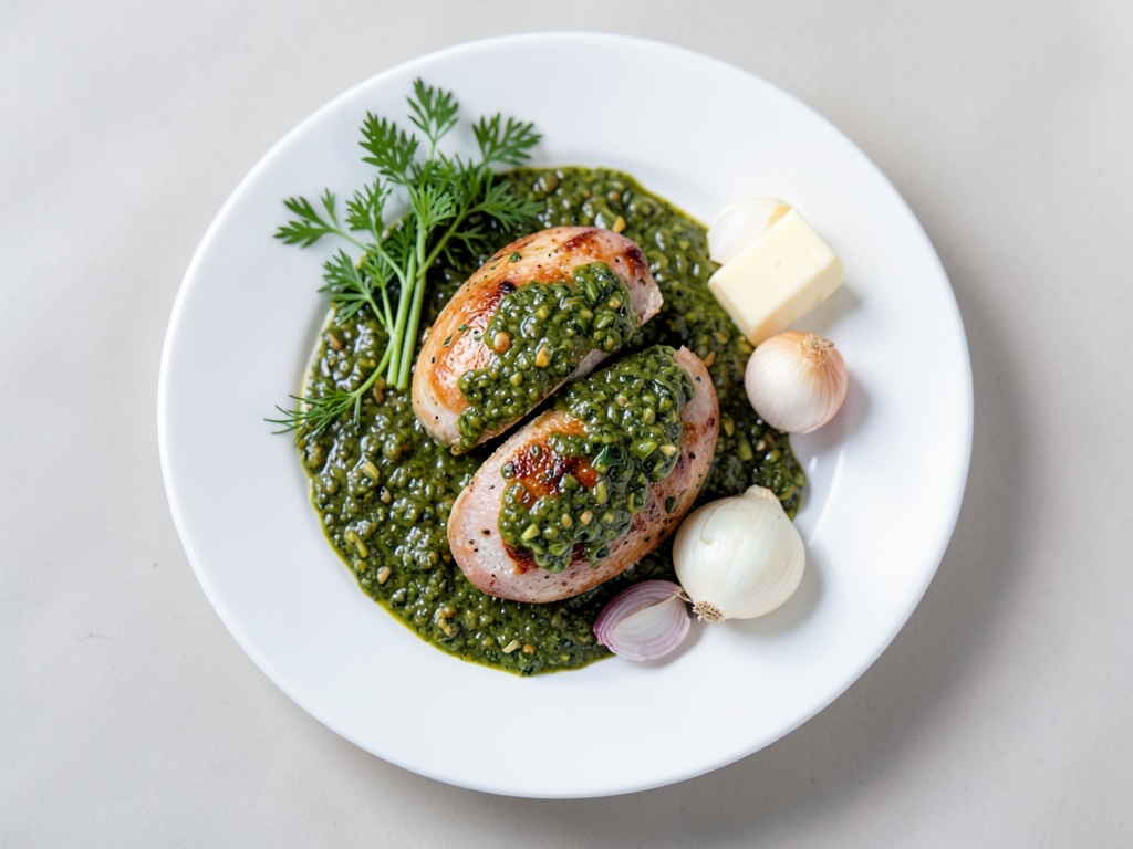 Uova con salsa alle erbe fresche