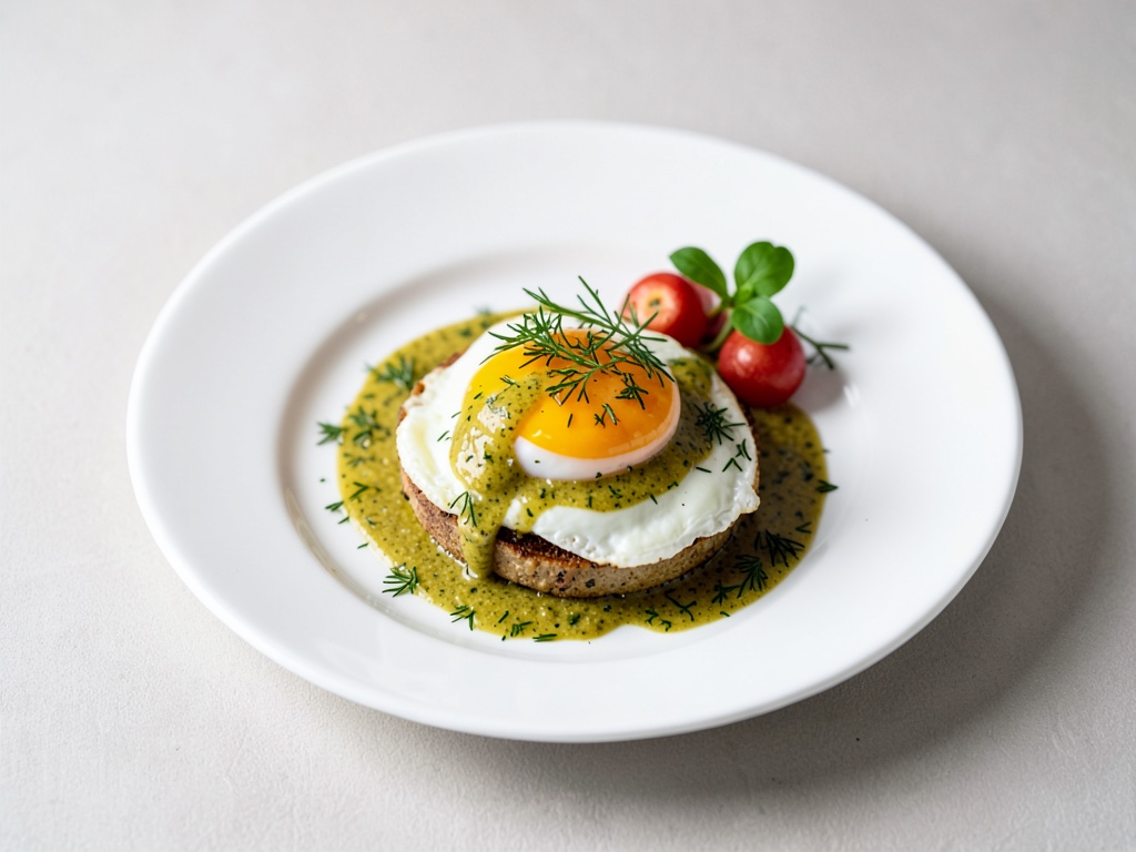 Huevos en salsa de mostaza y eneldo