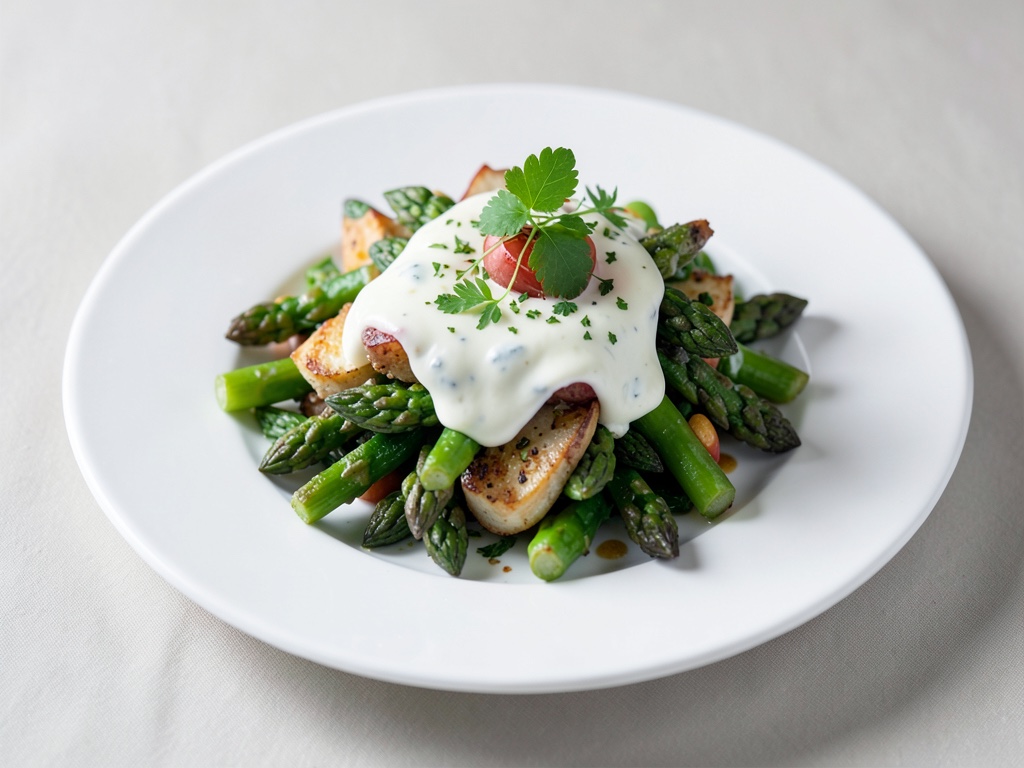 Insalata di asparagi e uova con dressing allo yogurt