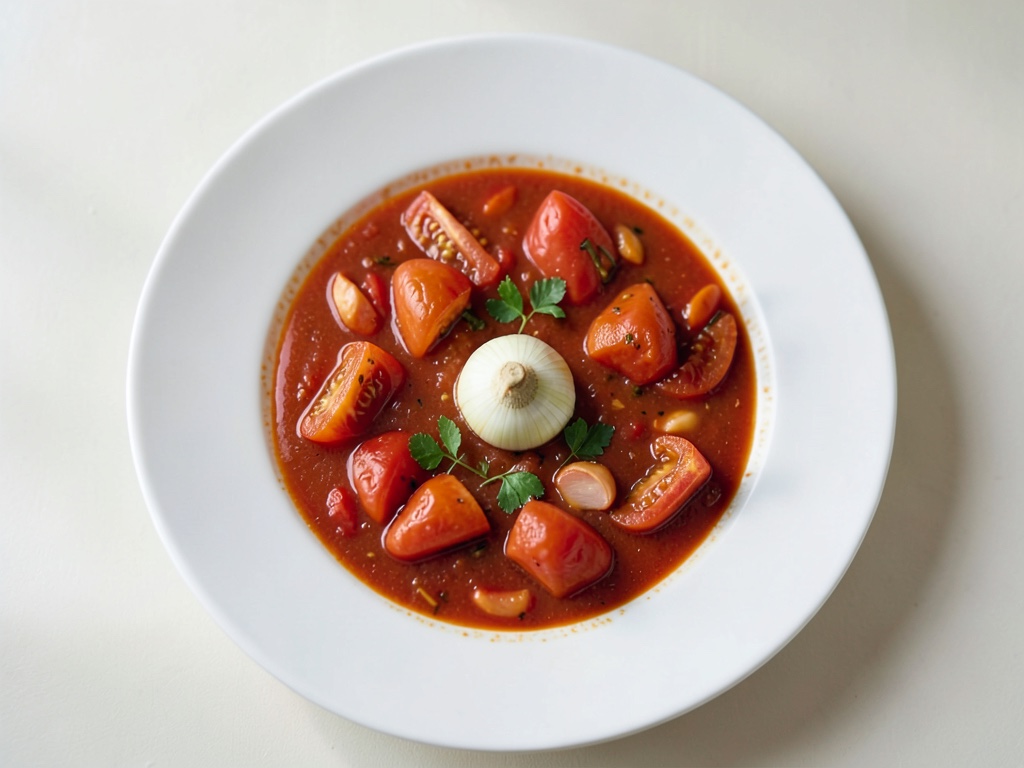 Zuppa veloce di pomodori e cipolle
