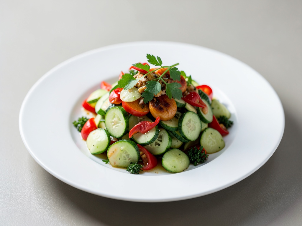 Insalata fresca di peperoni e cetrioli