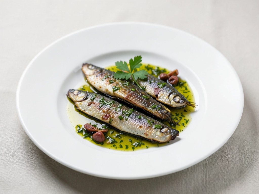 Marina le alici nell'olio alle erbe