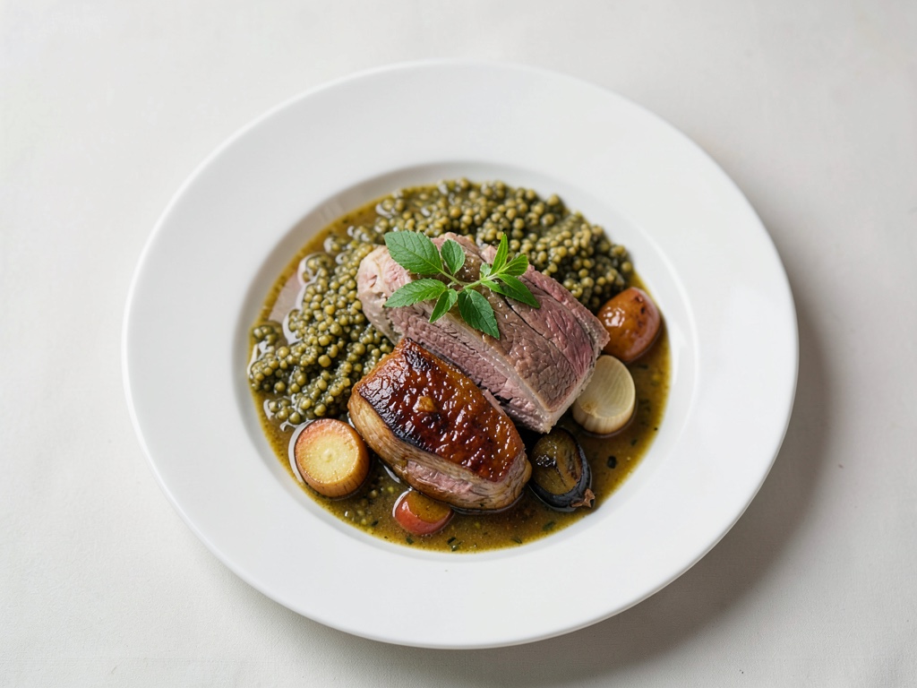 Estofado de cordero y berenjena de Freiber con freekeh