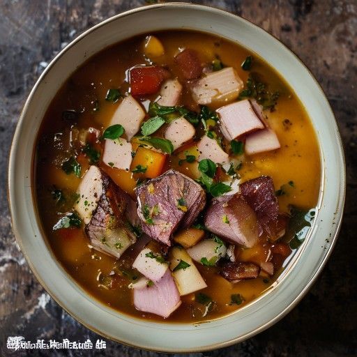 Estofado sabroso de nabo con carne de cerdo