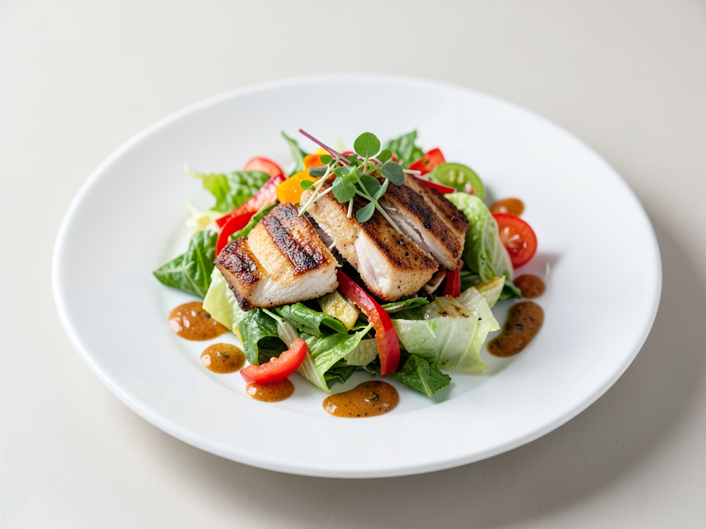 Salade iceberg croquante au poulet grillé et poivrons