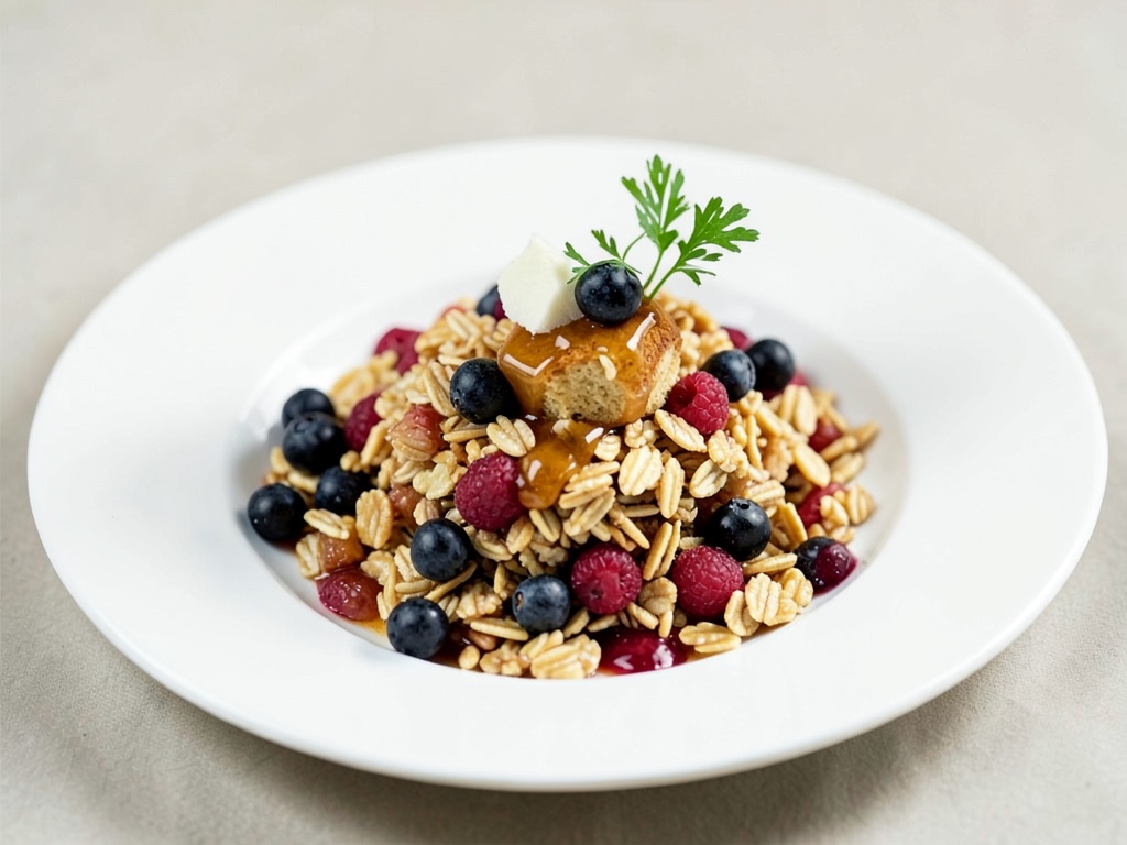 Fiocchi d'avena croccanti con frutti di bosco e miele