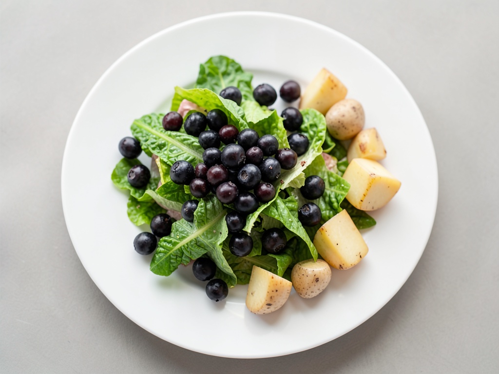 Insalata croccante di cicoria con bacche e patate