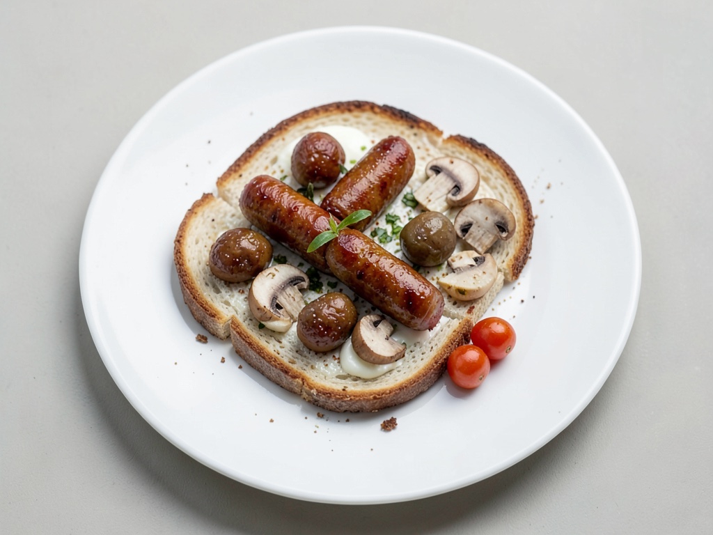Desayuno inglés con salchichas de soja
