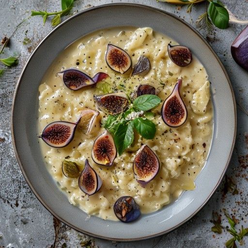 Cremiges Risotto mit Ente und Feigen
