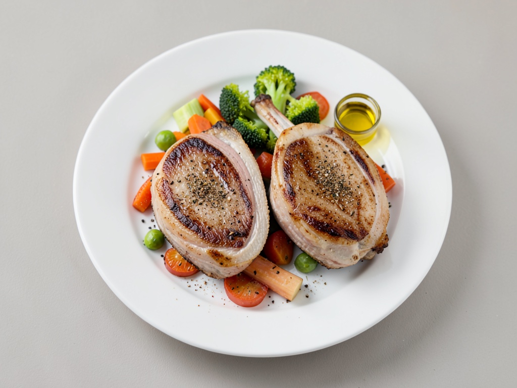 Cosce d'anatra croccanti con verdure al forno