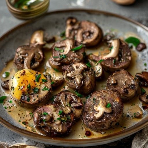 Bistecchi Entrecôte succulenti con funghi e cipolle al forno