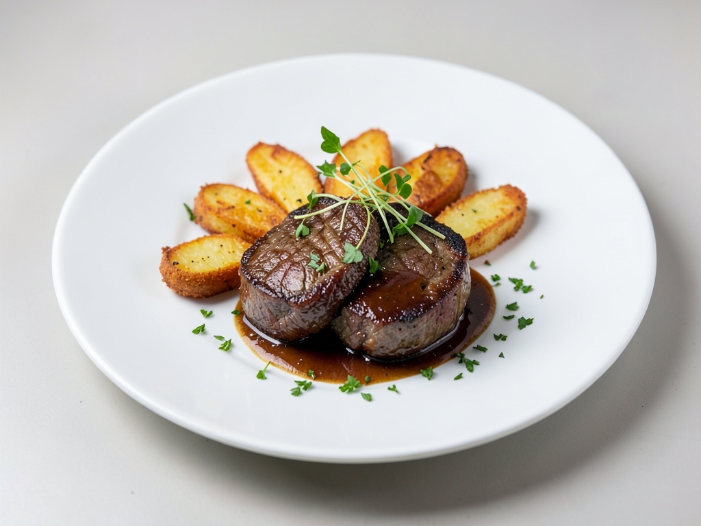 Patate croccanti con entrecôte succulente