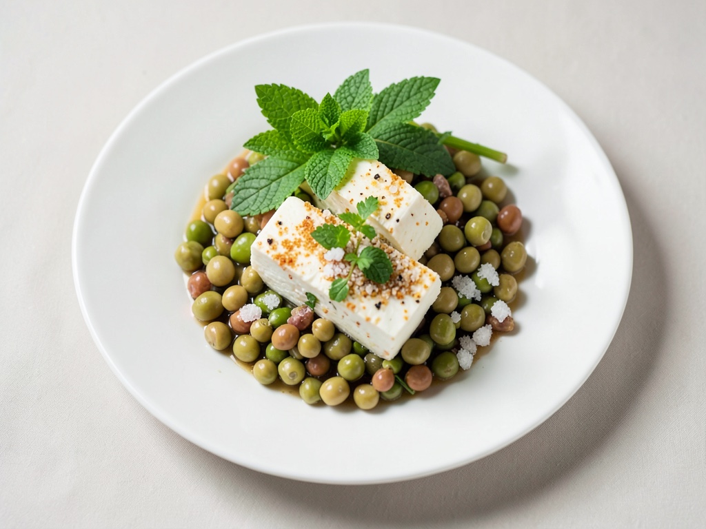 Polpette croccanti di piselli e menta con yogurt dip