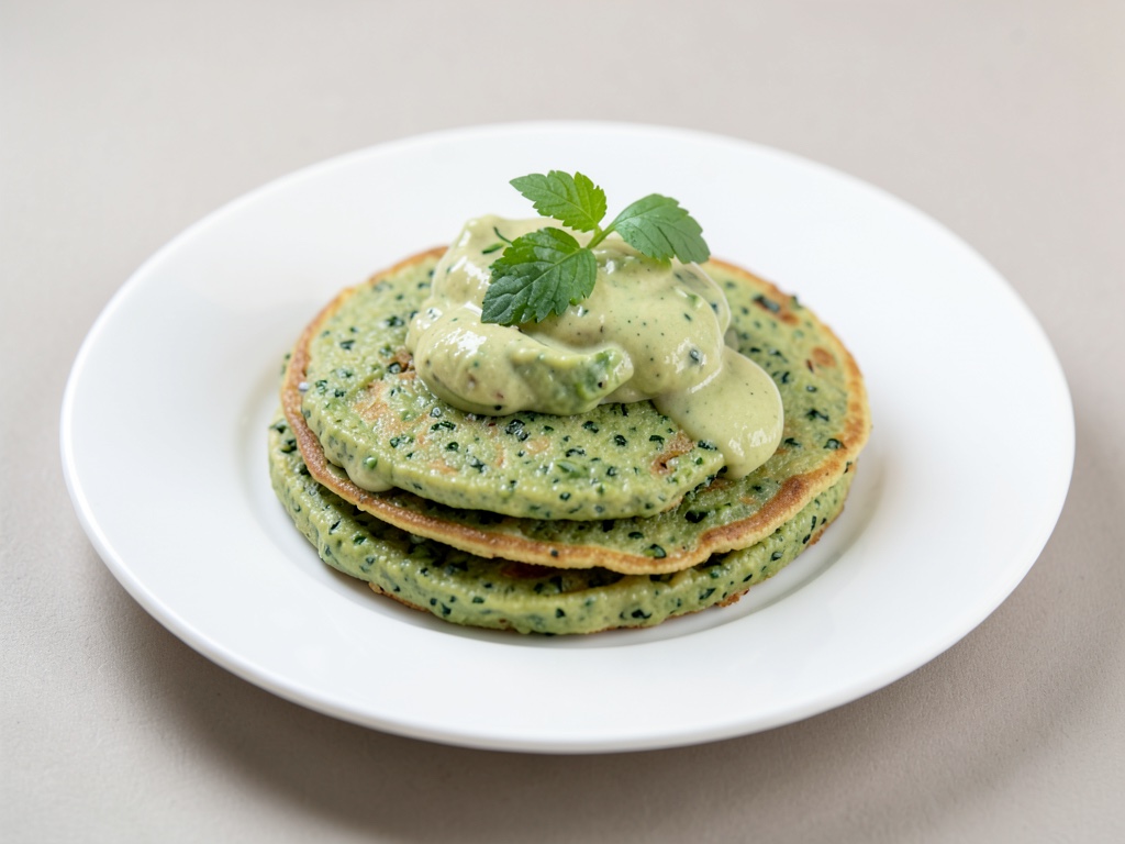 Frittelle di piselli verdi con avocado cremoso